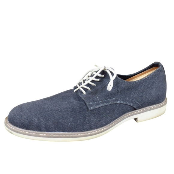 Free Press RN 58665 Men Casual Canvas Derby Shoes 10.5 Everyday Navy Blue Fabric main image 4